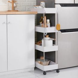 Durable Rolling Utility Cart Storage Shelf Movable Gap Rack Kitchen Bathroom Slim Slide Organizer room Trolleys 240109