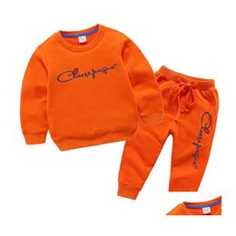 Clothing Sets Child Tracksuit Boys Kids Hoodie Sweatpants Jogging Suit Fashion Casual Wild Baby Drop Delivery Maternity Oto3Z