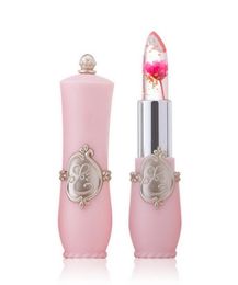 DHL Jelly Flower Moisturizer Longlasting Lipstick Makeup Temperature Changed Colorful Lip Balm Pink Pintalabios Transparent 1189375