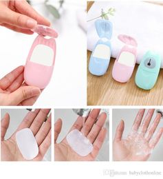 50pics Grand Portable Soap Paper Disposable box travel soaps Flakes Outdoor Hand Washing clean Soap Sterilisation Scented Soa9673356