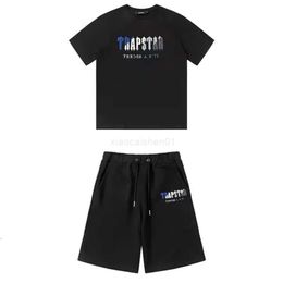 Mens Trapstar t Shirt Embroidery Short Sleeve Outfit Chenille Tracksuit Black Cotton London Streetwear S-2xl 88qq4