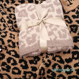 2022 fashion Blankets Half Wool Sheep Blanket Knitted Leopard Plush Dream294i