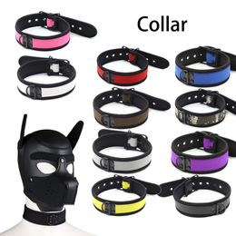 Gay Puppy Mask Accessories Cosplay Adult Pet Play Games Dog Slave Full Head Bondage Restraint Fetish Collar BDSM Sex Toy for Men 240109