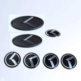 7pcs/Lot ABS Emble Badge Decal Car Head Trunk Steering Wheel Cap Stickers For Kia Sportage Sorento Optima Forte Rio Stinger K5