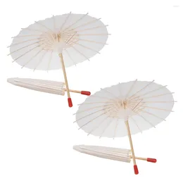 Umbrellas 4pcs White Oil Paper Umbrella Parasol DIY Painting Po Props Decor