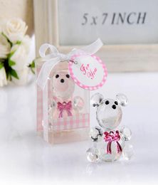 Mini Crystal Bear in Gift Boxes Baby Shower Boy Girl Baptism Party Souvenir Newborn Baby Gifts Box Crystal Wedding Favors9126408
