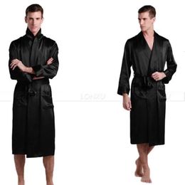 Mens Silk Satin Pyjamas Pyjama Pyjamas Robe Robes Bathrobe Nightgown Loungewear U.S.SMLXL2XL3XL Plus __5Colors 240109