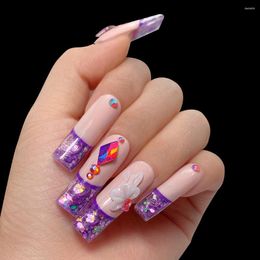 False Nails 100pcs French Water Filled Hollow Nail Tips Fashion Simple Soft Patch For Women Female DIY Art Tool