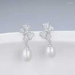 Dangle Earrings 925 Sterling Silver Drop Luxury Pearl Earring For Women Anniversary Wedding Fine Jewellery Gifts