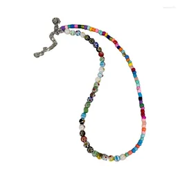 Chains Coloured Glaze Necklace Handmade Bohemian Seed Bead Clavicle