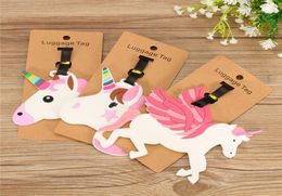 Travel Accessories Unicorn Luggage Tag Creative Silica Gel Suitcase ID Address Holder Baggage Boarding Tags Portable Label3221589