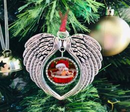 Fedex sublimation blanks angel wing ornament party Favour christmas decorations angel wings shape blank add your own image and back8969346