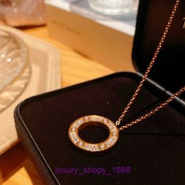 Car tires's Necklace for women and men online store Light luxury round full diamond cake necklace womens fashion rose gold circle lovers sweate With Original Box