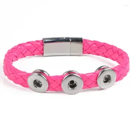 Charm Bracelets Brand Snap Bracelet&Bangles 10Colors High Quality Button Wrapped Leather Bracelet Fit For 12mm Jewellery