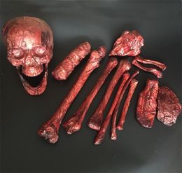 Halloween Rotting Plastic Bones Life Size Bones 14 pieces for Escape House Halloween Props Halloween Decoration Y2010065024165