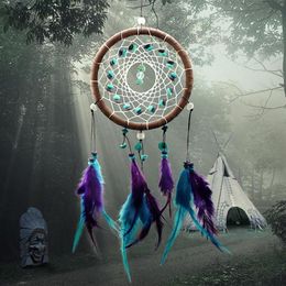 Whole- Antique Imitation Enchanted Forest Dreamcatcher Gift Handmade Dream Catcher Net With Feathers Wall Hanging Decoration O156T
