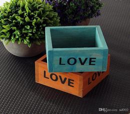 Brief Design Garden Pot English Letter Fashion Wooden Planters Eco Friendly Succulent Plants Storage Box High Quality 3 2hx ZZ9184238