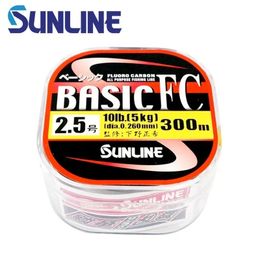 100% Original Sunline Brand Basic Fc 225m/300m clear Colour Carbon Fibre Fishing Line Japan imported wire Leader Line 240108