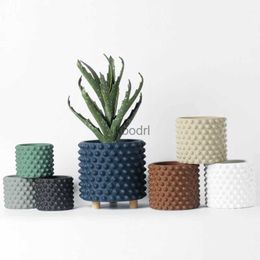 Planters Pots Nordic Style Bubble Scrub Retro Cement Flower Pot Green Radish Succulent Small Potted Indoor Living Room Decoration Accessories YQ240109