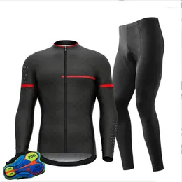 Racing Sets MTB Winter Thermal Fleece Riding Bike Men's Jersey Suit Sport Clothing Bib Pants Warm Ropa Set Cycling Clothes