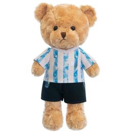 A group of football loving bear dolls in 2024, plush toy dolls suitable for giving as gifts to family and friends