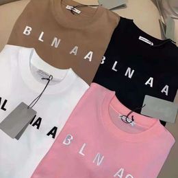 Women's Plus Size T-Shirt Designers T-shirts Fashion Women New alphabet print pin tucked Waist Short style Crop Sleeve Tops ladies top dress White pink Black 321