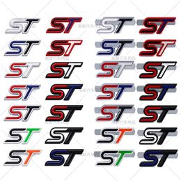 8x3.7cm Metal ST Grill Badge Emblem Rear Trunk Car Body Sticker Decal For Ford Hatchback Fiesta Escort Mondeo Ecosport Kuga Edge