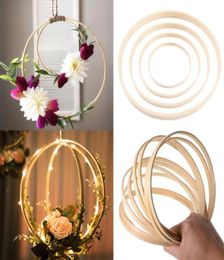 Home Decor Bamboo Ring Wooden Circle Round Catcher DIY Hoop For Flower Wreath House Garden Plant Decor Hanging4966749