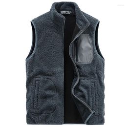 Men's Vests 2024 Stand Collar Leeveless Vest Jacket Men Warm Fleece Autumn Fashion Casual Waistcoat Cardigan Coat