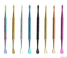 Dab tool stainless steel ss Colourful dabber cleaning 115mm metal titanium nail for wax vaporizer dry herb atomizer vape candle car4190609