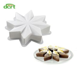 NEight Pointed Star Shaped Silicone Mold Cake Decorating Tool DIY Chocolate Brownie Dessert Cake Mould For Baking7565037