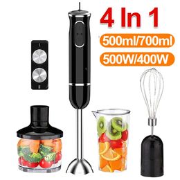 4 in 1 Electric Stick Hand Blender 500W Food Processor 2 Mix Speed Egg Whisk Mixer Juicer Meat Grinder Handheld Set 240109