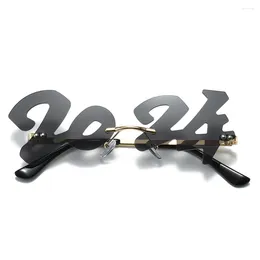 Sunglasses 2024 Rimless Personality Figures Funny Hip-hop Year Men