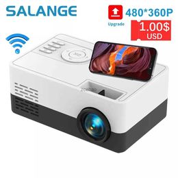 Projectors Salange Mini Projector J15 Pro 480*360 Support 1080P USB Mini Beamer For Phone Smartphone Home Theater Kids Gift PK YG300L240105