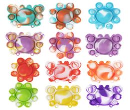 Party Supplies Push Bubble Toys Press Sensory Overturned Doll Tie-dyed Silicone Crab Pioneer per Bubbles Board Game Stress Relief Toy4720532