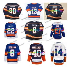 Mathew Barzal Bo Horvat Islanders Hockey Jersey Ilya Sorokin Noah Dobson Brock Nelson Anders Mike Y Jean-Gabriel Pageau Adam Pelech Blue