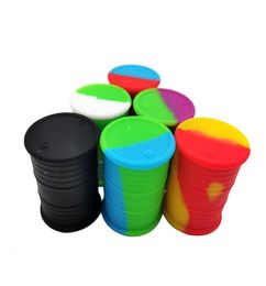 11mL Jar Food Grade Silicone Oil Barrel Container Jars Dab Wax Rubber Drum Shape Silicon Dry Herb Dabber Box DHL 1617889