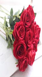 Simulation rose Artificial Flower Rose Silk Flowers Real Touch Peony Marrige Decorative Flower Wedding Decorations Christmas Decor2081152