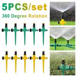 5Pcs Household Sprinkler Automatic Irrigation Equipment Watering Sprinkler 360 Degree Rotation Corrosion Resistant For Garden 240108