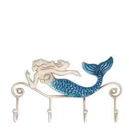 Creative home decorations iron hooks mermaid retro living room wall hooks key Hanger Towel Rack Coat Rack Storage Rack 240108