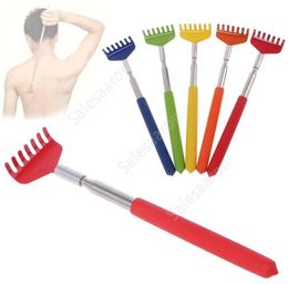 Adjustable Stainless Steel Back Scratcher Home Telescopic Portable Extendable Itch Flexible Claw Scratch Tool Soft Grip DHS371930505