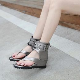 Sandals Poe Heeled For Women In Summer Versatile Chain Roman Toe Clippers Cross-border Fashion Casual High