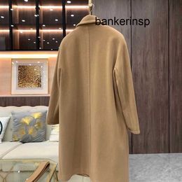 Luxury Coat Maxmaras 101801 Pure Wool Coat Baiocco Camel Fleece Short Coat Camel Correct Edition Coat Warm and ThickenedTA93