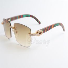 2019 new selling limited large diamond sunglasses male and female peacock wooden sunglasses 3524012 2 size 56-18-135mm266y