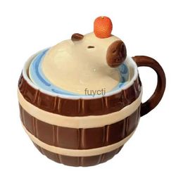 Mugs Capybara Mugs Capybara Water Bucket Shape Cups Creative Cartoon Multi-purpose Mugs Coffee Mugs Desktop Decor YQ240109