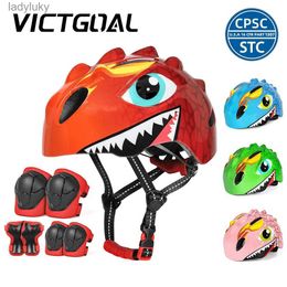 Cycling Helmets VICTGOAL Child's Bicycle Helmet Knee Elbow Wrist Guard Set Children Cycling Protector for Roller Balance Bike Skating ScooterL240109