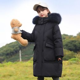 2023 Winter warm Down jacket kids toddler girl clothes Girls clothing Thicken Parka Hooded Outerwear Coats Children snow suit 240108