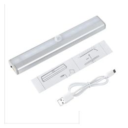 Led Light 10Leds Motion Sensor Closet Cabinet Ir Infrared Induction Lamp Nightlight For Bedroom Kicthen Stairs Drop Del Dhzaj LL