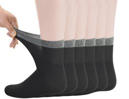 Men's Bamboo Diabetic Ankle Socks with Seamless Toe and Non-Binding Top6 Pairs L Size10-13 240108