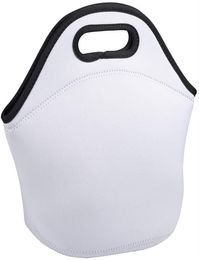 Sublimation Lunch Bags Blanks White Reusable Neoprene Tote Bag Handbag Insulated Soft DIY School Home Bag2113832